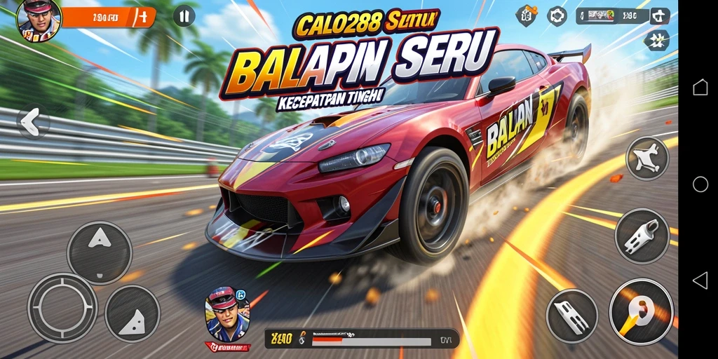Gameplay Racing yang mendebarkan di CALO288 dengan kecepatan tinggi.