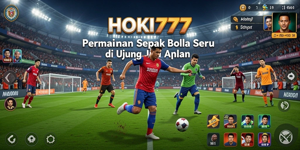 Tampilan gameplay HOKI777 yang seru dalam pertandingan sepak bola.