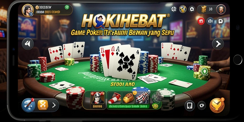 Tampilan gameplay HOKIHEBAT yang mengasyikkan dalam permainan Poker.