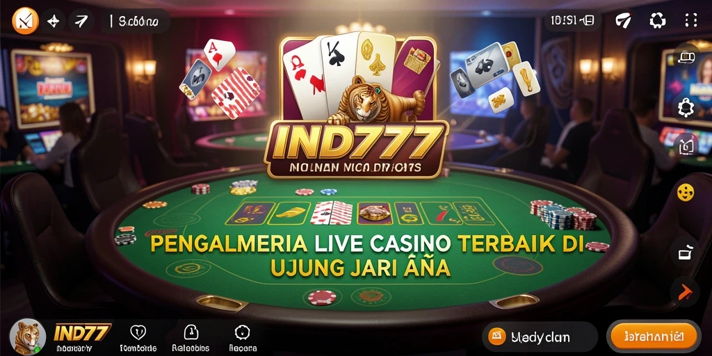 Tampilan permainan Live Casino yang mendebarkan di IND777.
