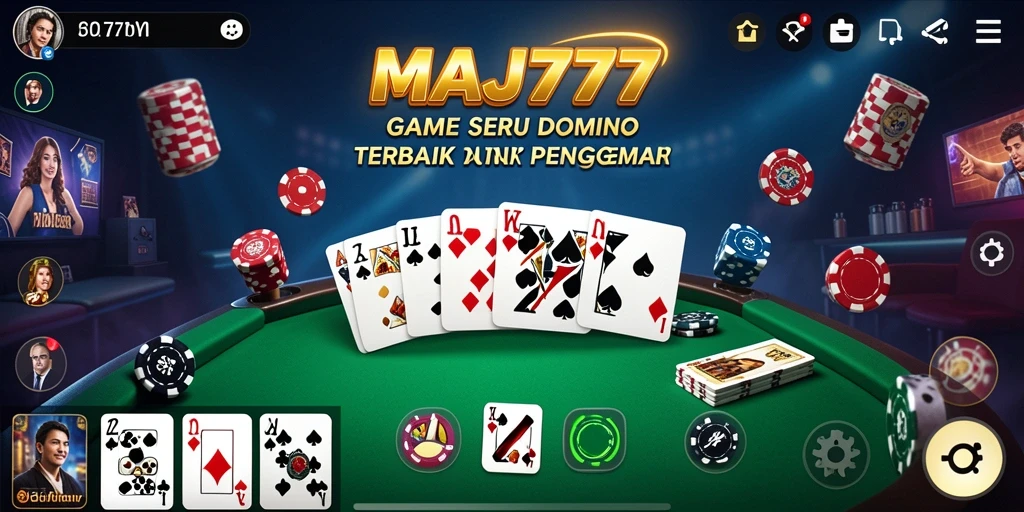 Tampilan gameplay seru di MAJ777, permainan Domino yang kompetitif dan menyenangkan.